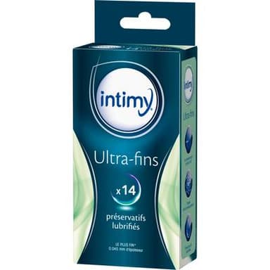 Intimy Préservatifs Ultra-Fins Lubrifié, 14 préservatifs