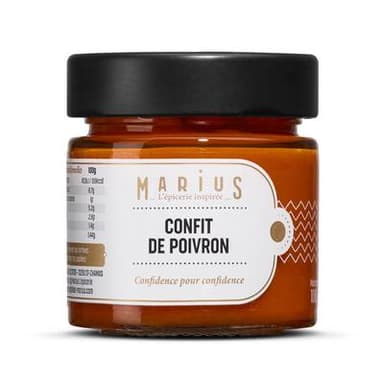 Marius, L'Épicerie Inspirée Confit de poivrons - Tartinable, 100g