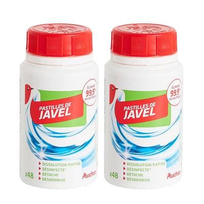 Auchan Pastilles de javel, Lot de 2x48 pastilles