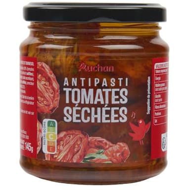 Auchan Tomates séchées à l'huile de tournesol en bocal, 285g