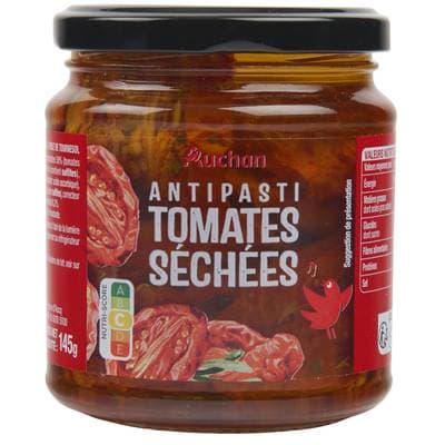 Auchan Tomates séchées à l'huile de tournesol en bocal, 285g