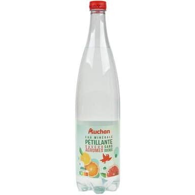 Auchan Eau minérale pétillante saveur agrumes sans sucres, 1L