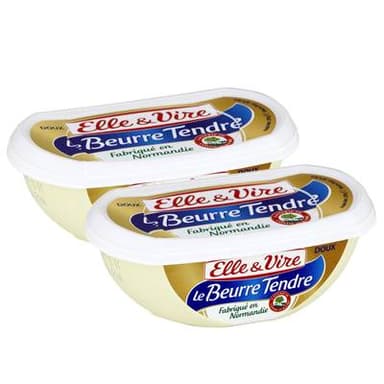 Elle&Vire Beurrier Tendre et Doux, Lot de 2x250g