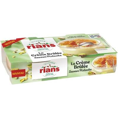 Rians Crème brûlée pistache et éclats de caramel, 2x100g