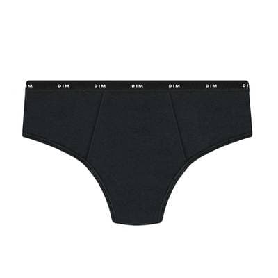 Dim Culotte menstruelle Taille 16 Ans Flux Abondant Noire Lavable Coton Bio, 1 Slip