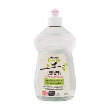 Auchan Better Life Liquide vaisselle écologique peaux sensibles, 500ml