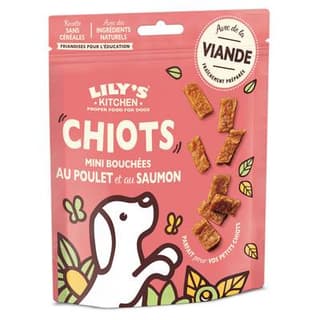 Lily's Kitchen Friandises Mini bouchées Poulet Saumon sans céréales pour Chiot, 70g