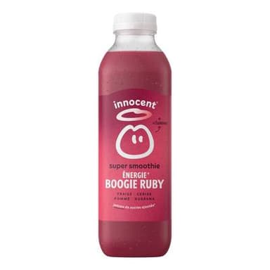 innocent Super Smoothie Energie Boogie Ruby, Fraise, Cerise, Guarana & Graines de Lin, 75cl