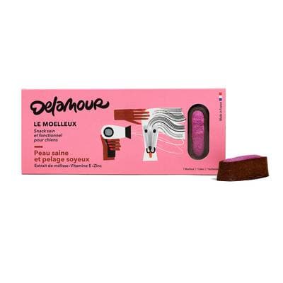 Delamour Friandise Pâtisserie Moelleux Peau et Pelage -  Récompense pour chien, 100g