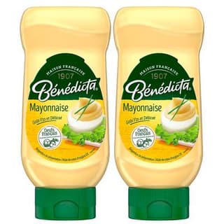 Bénédicta Mayonnaise en Flacon Souple Squeeze Top Down, Lot de 2x400g