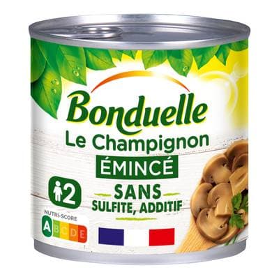 Bonduelle Champignons émincés sans sulfite et sans additif, 230g