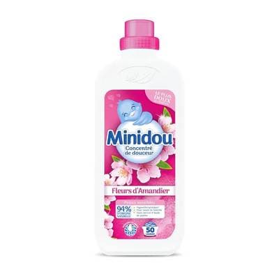 Minidou Adoucissant Concentré Peaux Sensibles Hypoallergénique Fleurs D'Amandier, 1L