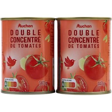 Auchan Double concentré de tomates, 2x140g