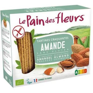 Le pain des fleurs Tartine craquante amande bio sans gluten, 150g