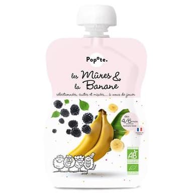 Popote Mûres Banane Bio Gourde Bébé Dès 4/6 mois, 120g