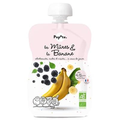 Popote Mûres Banane Bio Gourde Bébé Dès 4/6 mois, 120g