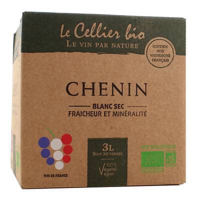 Vin De France blanc Les 4 Coins Chenin Bio 12.5°, Bag in box 3L