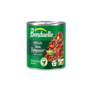 Bonduelle Lentilles façon bolognaise avec carottes et oignons, 400g