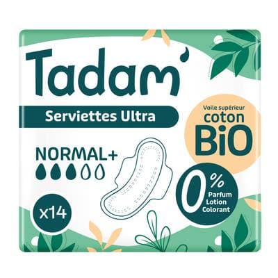 Tadam Serviettes hygiéniques Ultra Normal + avec ailettes, 14 serviettes