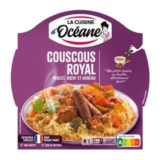 La Cuisine d'Océane Couscous Royal- Poulet, Merguez de Boeuf, boulettes d'Agneau, 300g