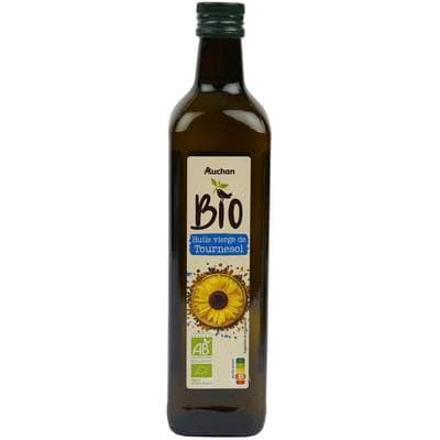 Auchan BIO Huile vierge de tournesol Bio, 75cl