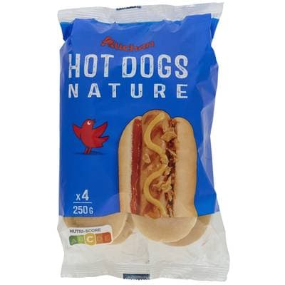 Auchan Pains Hot Dogs, 4 pains - 250g