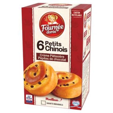 La Fournée Dorée Petits Chinois aux Pépites de Chocolat, 6 pièces - 300g