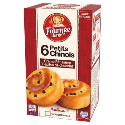 La Fournée Dorée Petits Chinois aux Pépites de Chocolat, 6 pièces - 300g