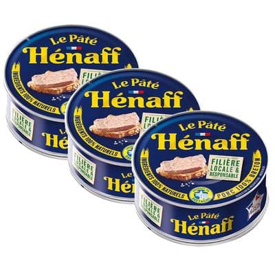 Henaff Pâté de porc au sel de Guérande, Lot de 3x78g