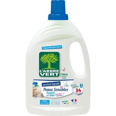 L'arbre Vert Lessive liquide peaux sensibles, 1,53L