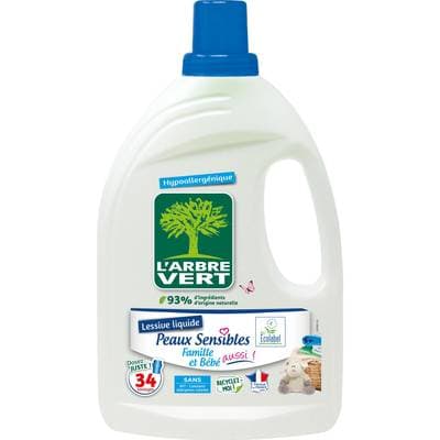 L'arbre Vert Lessive liquide peaux sensibles, 1,53L