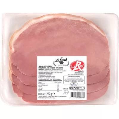 Paul Prédault Jambon le Foué Tradition avec couenne, Label Rouge, 4 tranches - 220g