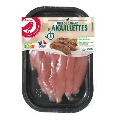 Auchan Filet de Canard en Aiguillettes, 200g