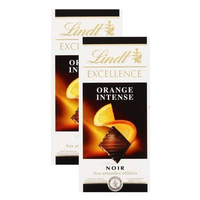 Lindt Chocolat noir excellence 47% orange intense, Lot 2x100g