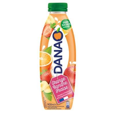 Danao Jus de Fruits & Lait Orange Fraise Banane, 90cl