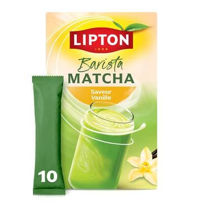 Lipton Thé Vert Matcha Barista Vanille, 10 sticks