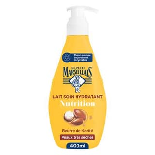 Le Petit Marseillais Lait Corps Nutrition Hydratante Beurre de Karité Amande Douce Huile d'Argan, 400ml