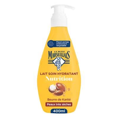 Le Petit Marseillais Lait Corps Nutrition Hydratante Beurre de Karité Amande Douce Huile d'Argan, 400ml