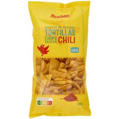 Auchan Tortillas saveur chili à l'huile de tournesol, 185g