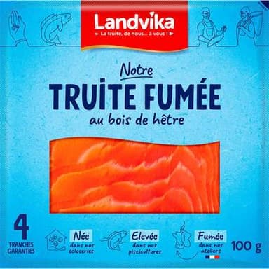 Landvika Truite Fumée, 4 tranches - 100g