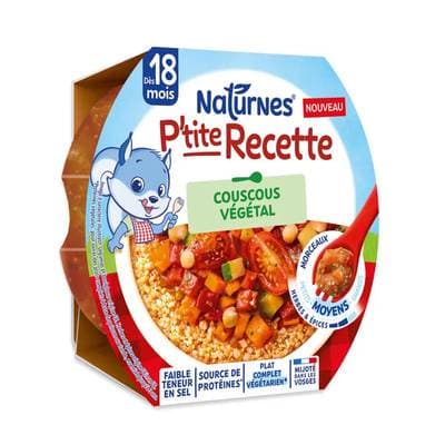 Naturnes® - P'tite Recette Couscous Végétal Assiette Bébé dès 18 mois, 250g