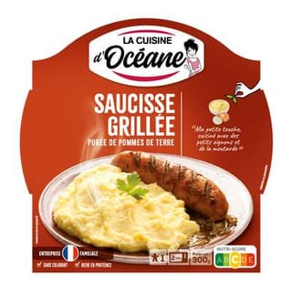 La Cuisine d'Océane Saucisse grillée et purée de pomme de terre, 300g