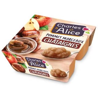 Charles et Alice Pommes morceaux et chataignes, 4x97g