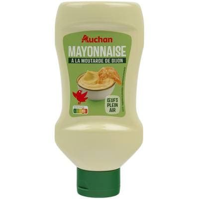Auchan Mayonnaise à la moutarde de Dijon et aux oeufs frais flacon souple, 700g