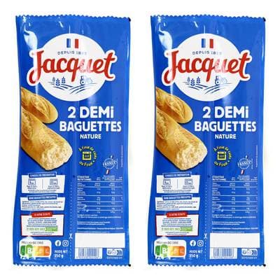 Jacquet Demi-Baguettes au Froment, Lot de 2x2x125g
