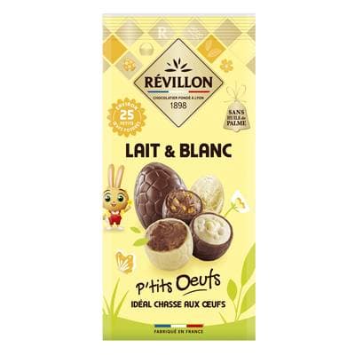 Revillon Petits Oeufs Chocolat au Lait et Blanc, 200g