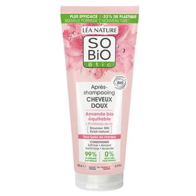 SO'BIO ETIC Après-shampooing cheveux doux, Amande bio & Protéines de riz, 200ml