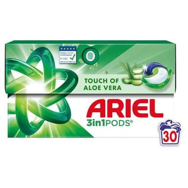 Ariel Lessive Capsules 3en1 Pods Touch of Aloe Vera, 30 capsules