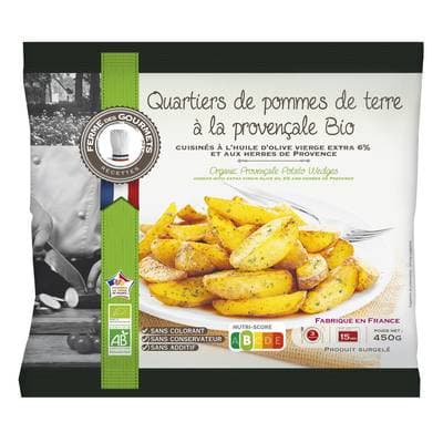 La Ferme Des Gourmets Quartiers de pomme de terre à la provencale bio, 450g