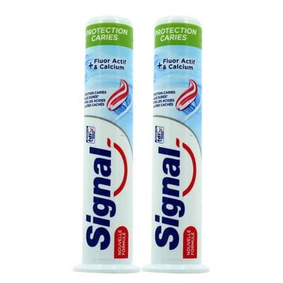 Signal Dentifrice doseur protection caries, Lot de 2x100ml